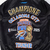 OKC Thunder 2025 NBA Champions Pro Standard Satin Jacket in Black - Back Details
