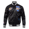 OKC Thunder 2025 NBA Champions Pro Standard Satin Jacket in Black - Front View