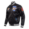 OKC Thunder 2025 NBA Champions Pro Standard Satin Jacket in Black - Front Left View