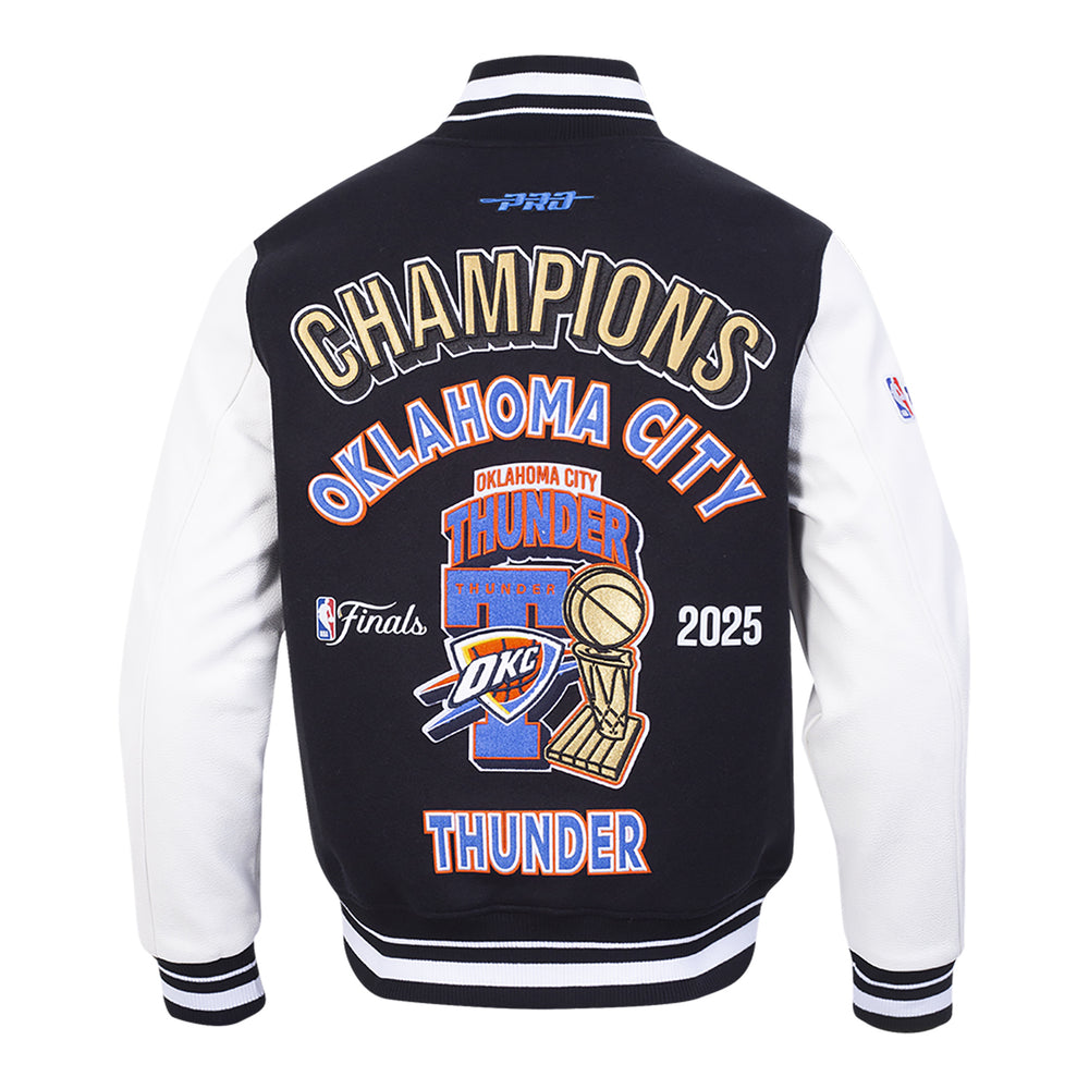 OKC THUNDER 2025 NBA CHAMPIONS PRO STANDARD VARSITY JACKET