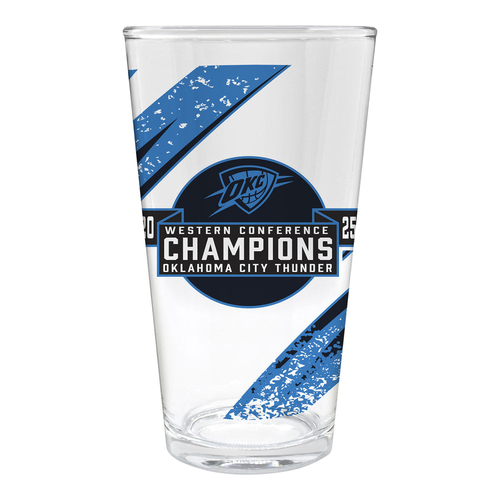 OKLAHOMA CITY THUNDER 2025 WESTERN CONFERENCE CHAMPS PINT GLASS
