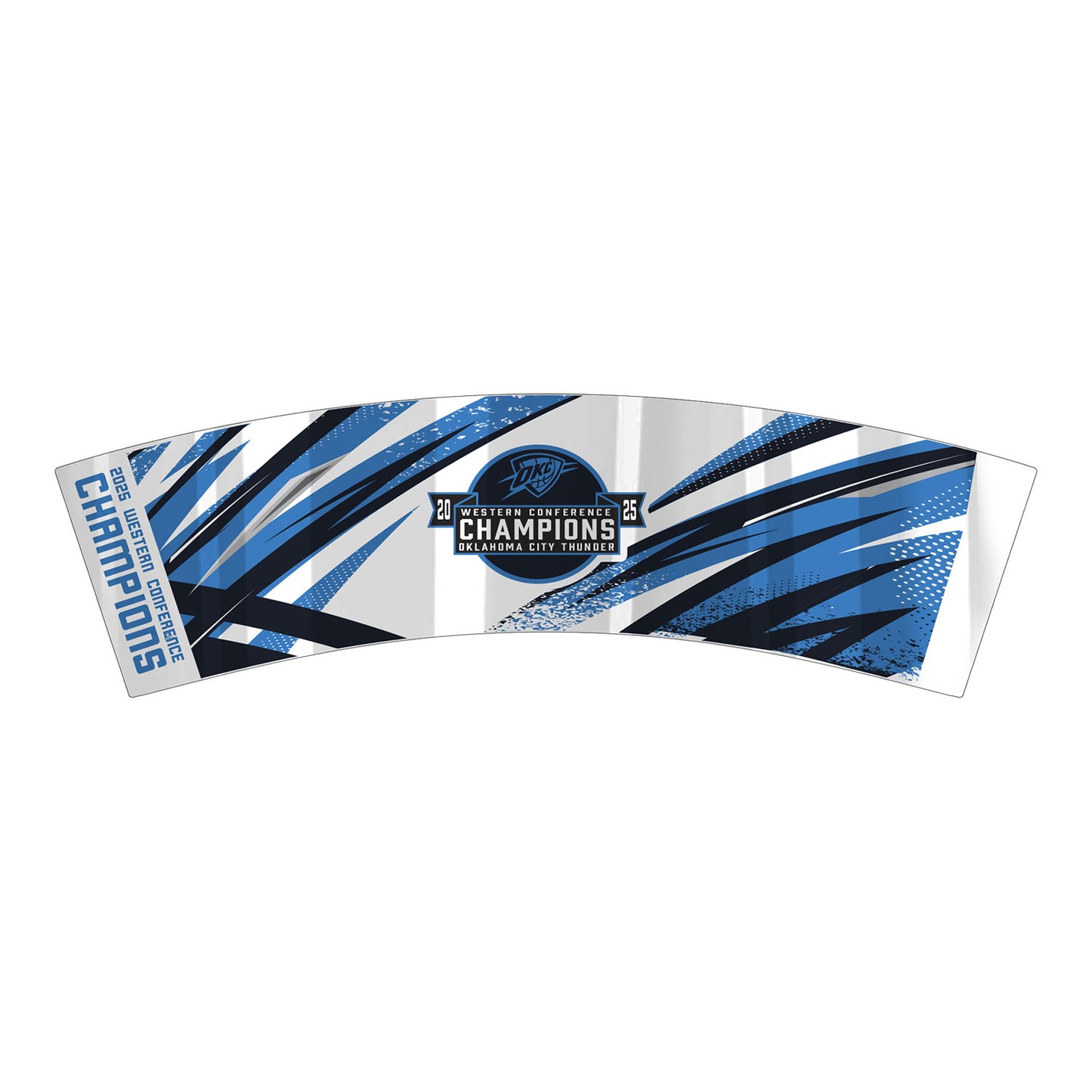 OKLAHOMA CITY THUNDER 2025 WESTERN CONFERENCE CHAMPS PINT GLASS - Artwork