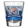 OKC THUNDER 2025 NBA CHAMPIONS SHOT GLASS - Front View