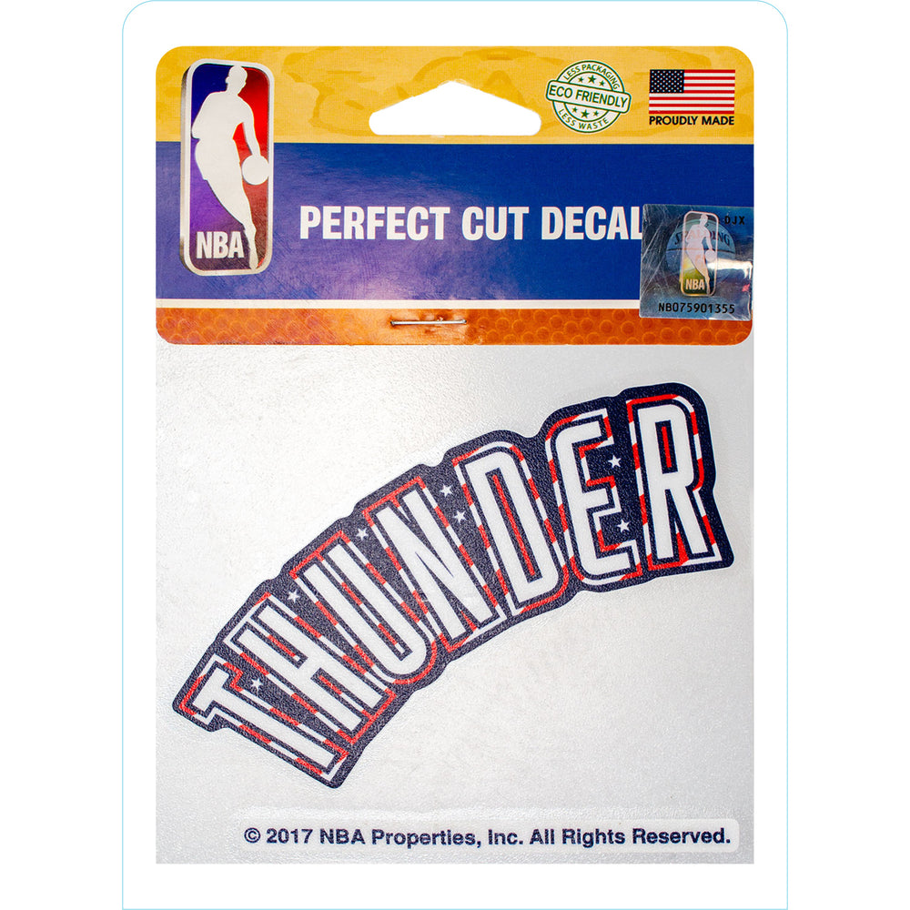 OKLAHOMA CITY THUNDER FLAG HOME WORDMARK DECAL