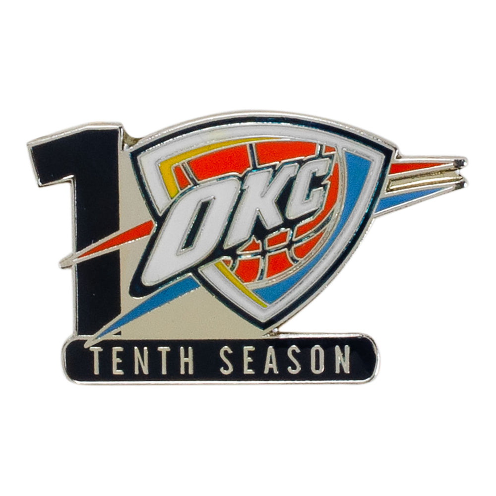 OKLAHOMA CITY THUNDER 10TH ANNIVERSARY HATPIN