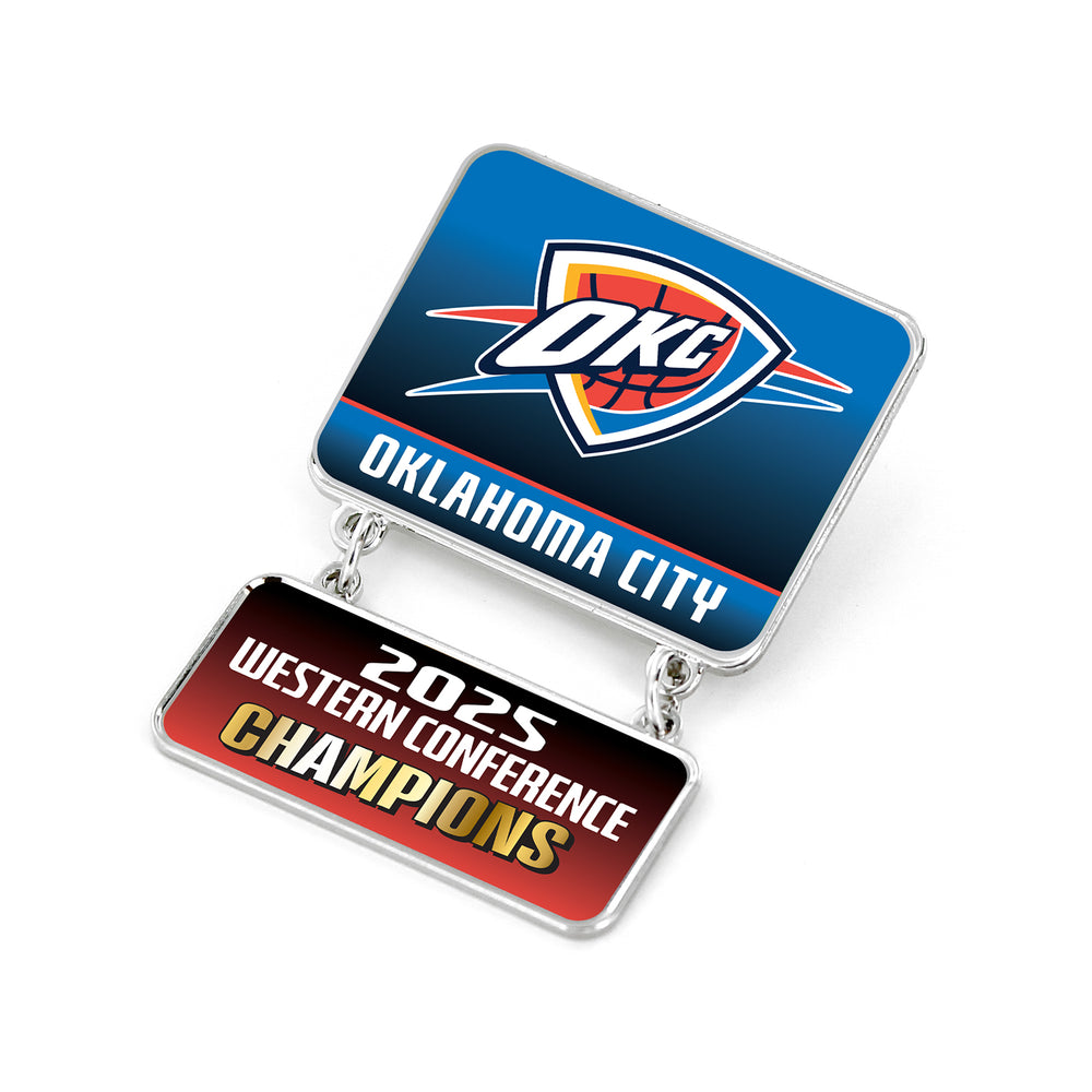 OKLAHOMA CITY THUNDER 2025 WESTERN CONFERENCE CHAMPS DANGLER HATPIN