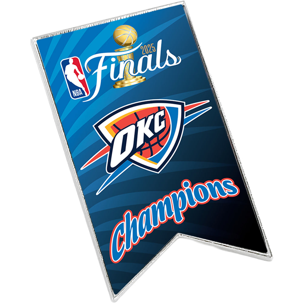 OKC THUNDER 2025 NBA CHAMPIONS TEAM BANNER HATPIN