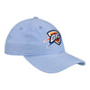 OKC THUNDER LADIES LINEN LEAP HAT IN BLUE - FRONT RIGHT VIEW