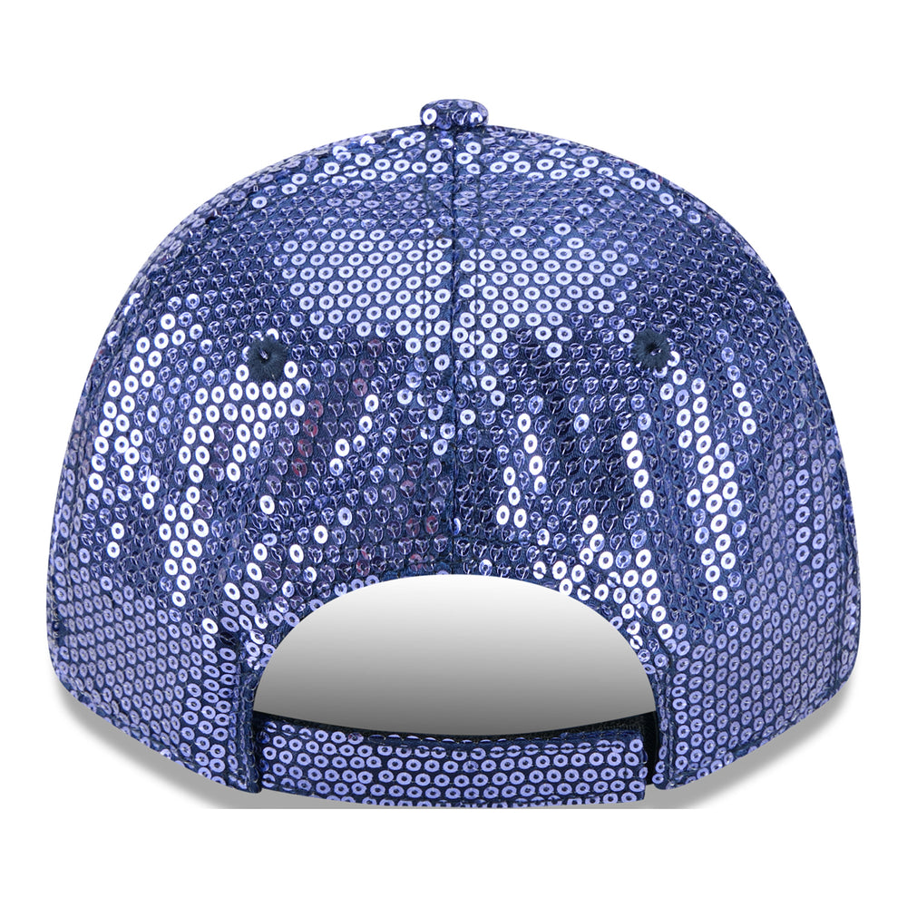 LADIES OKC THUNDER NEW ERA 940 SEQUIN ADJUSTABLE HAT in Blue - Back View