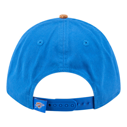 Ladies OKC Thunder New Era 9Forty M-Crown Offset Glitter Snap Hat in Blue - Back View