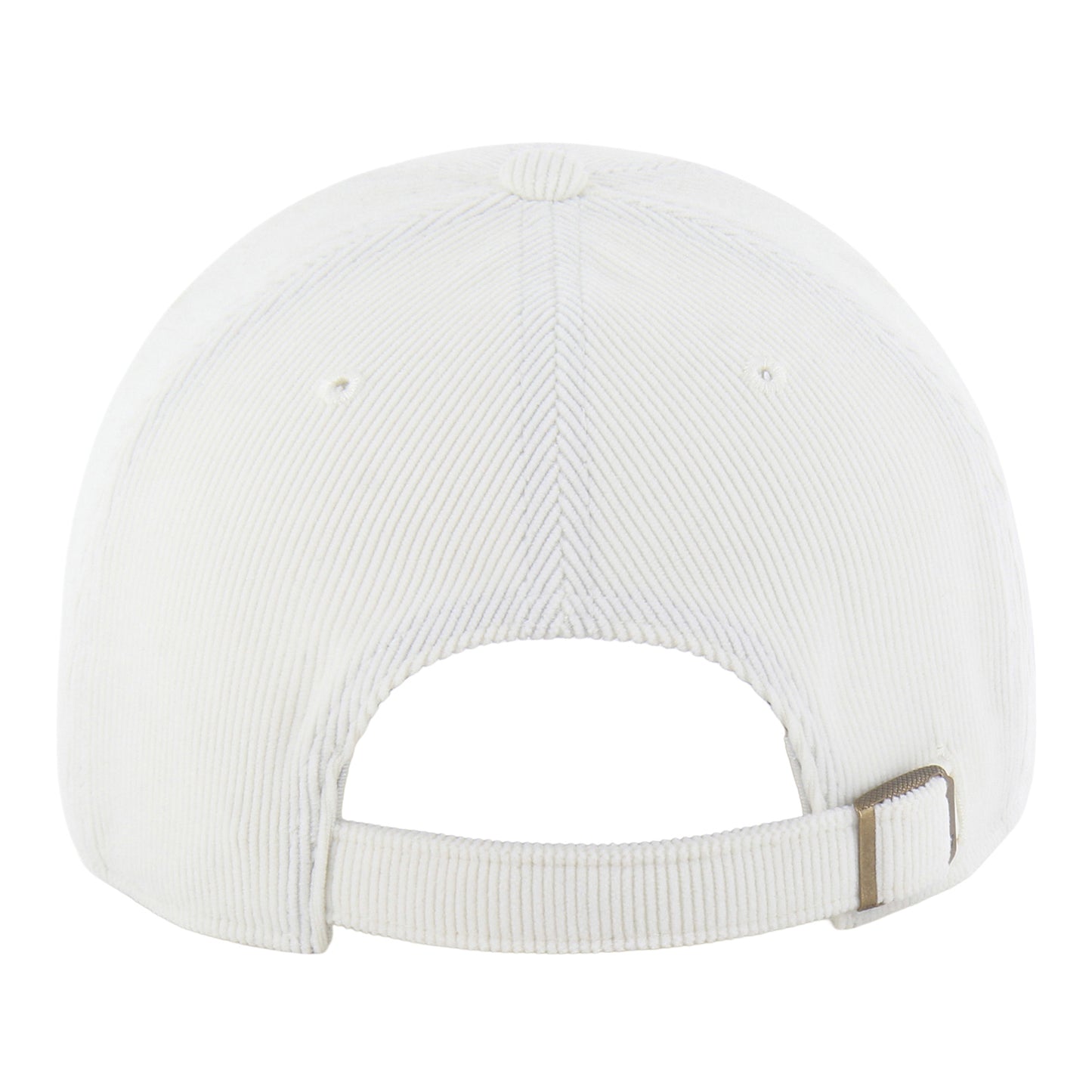 Ladies OKC Thunder 47 Brand Micro Wordmark Corduroy Clean Up Hat in White - Back View