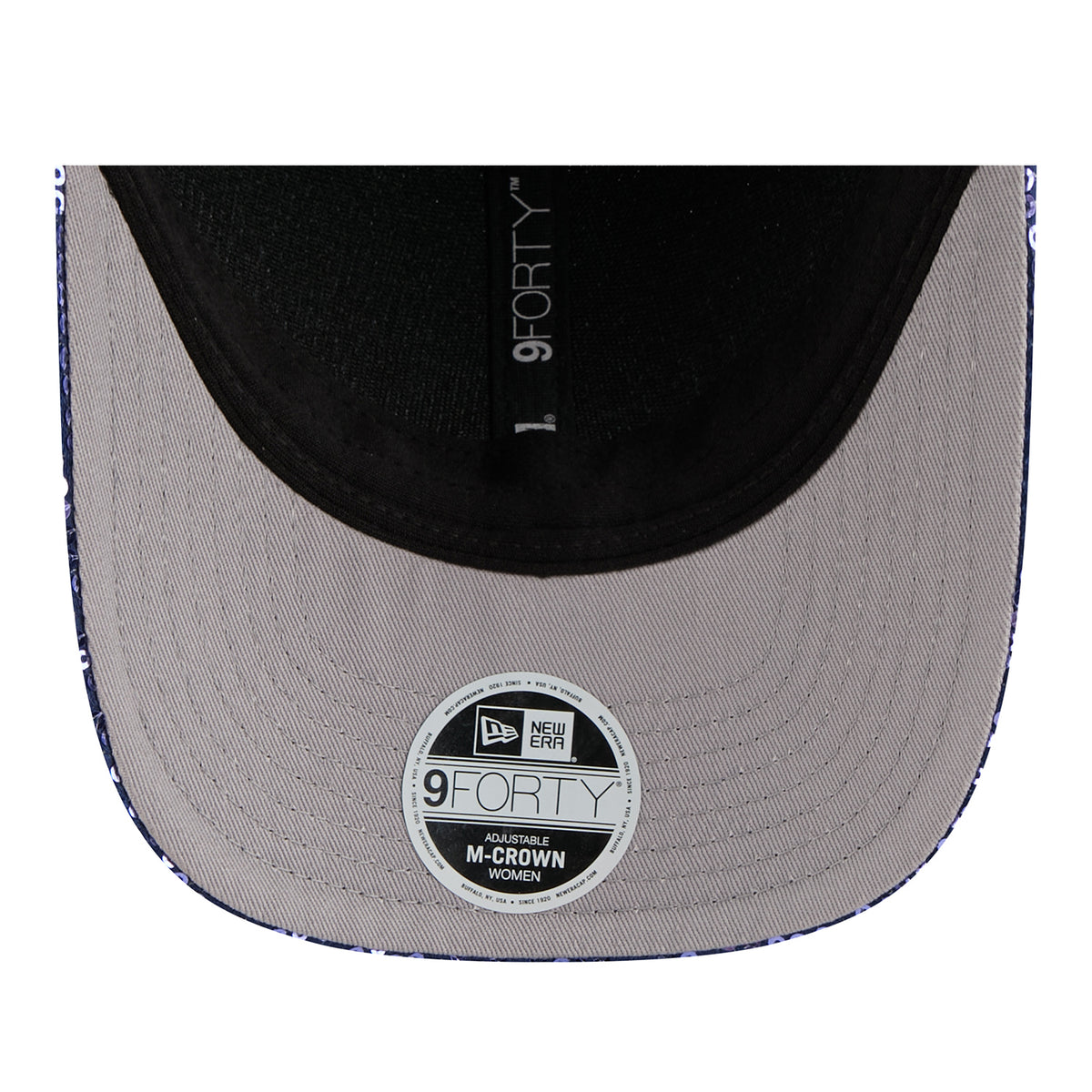 Women's OKC Thunder New Era 9Forty M-Crown Sequin Script Hat in blue - underbrim view