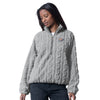 Ladies Oklahoma City Thunder Champ Cable Knit Sherpa 1/2 Zip  Pullover in grey - Front View