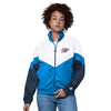 Ladies Oklahoma City Thunder GIII Starter Teamwork Track Jacket in Blue - Front View