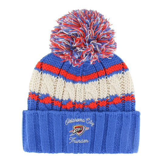 OKC THUNDER 47 BRAND EMMA CUFF POM KNIT in Blue - Back View