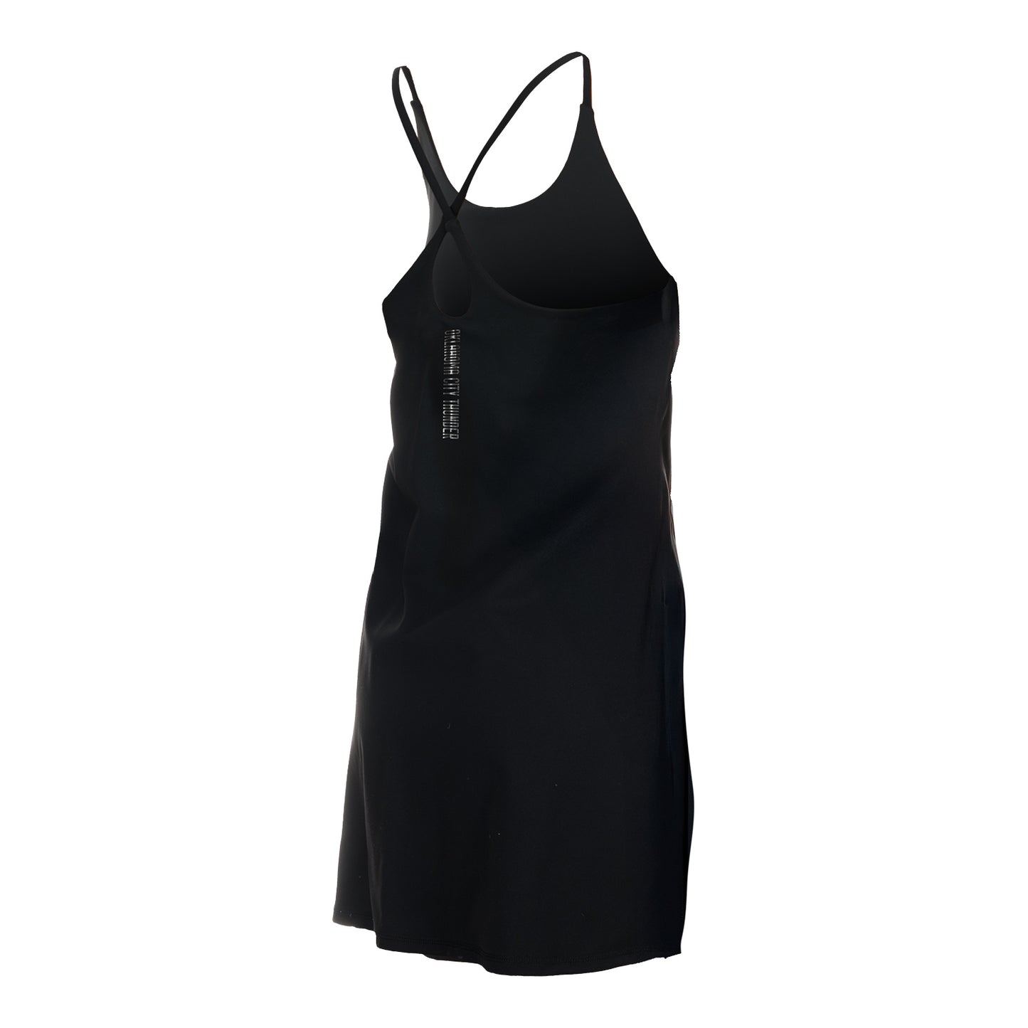 Ladies OKC Thunder New Era Logo Tennis Dress in black - Back View