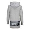 OKC THUNDER LADIES LONG LINE HOODIE IN GREY - BACK VIEW