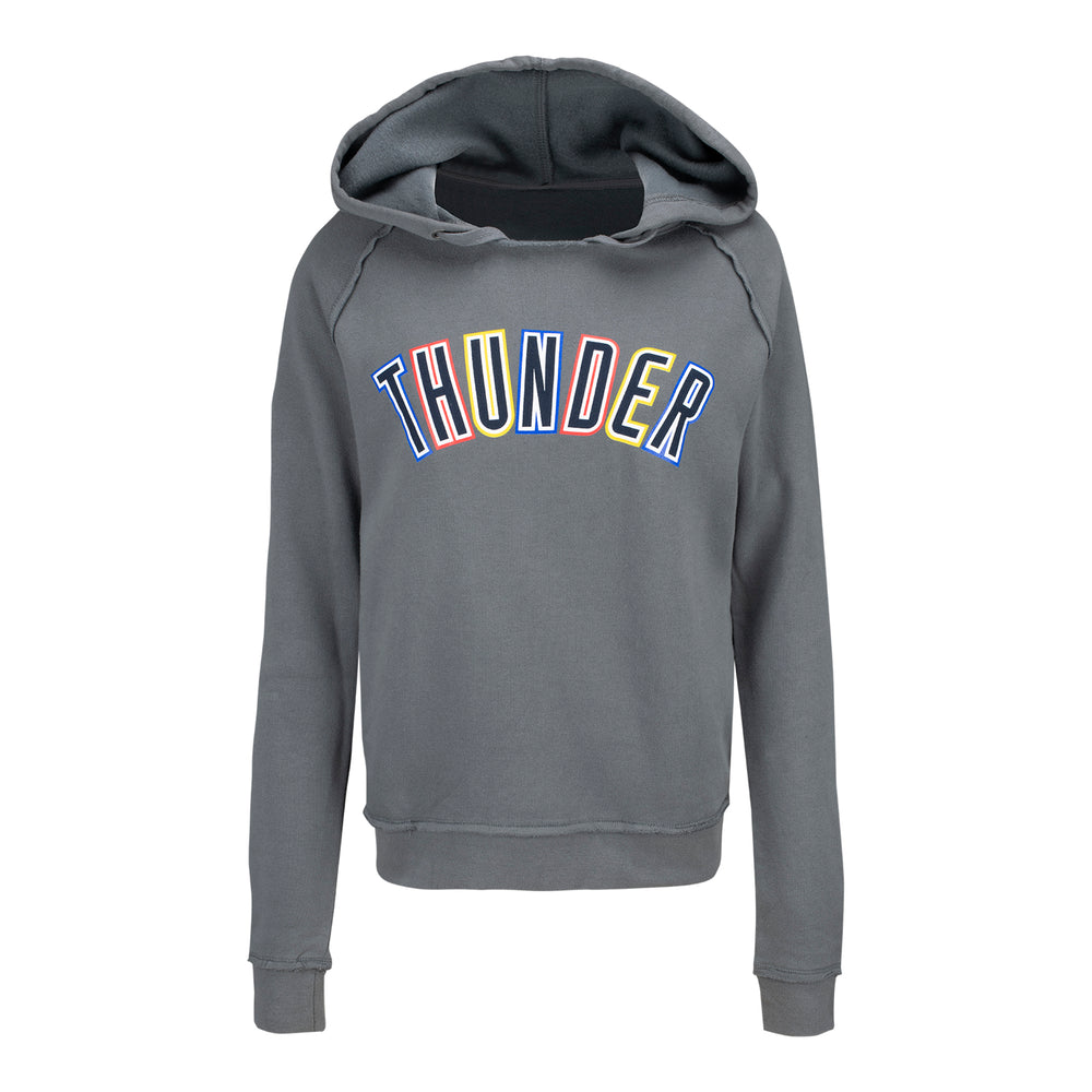 LADIES OKLAHOMA CITY THUNDER NEW ERA GREY MULTIHOOD SWEATSHIRT