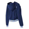LADIES OKLAHOMA CITY THUNDER WEAR BY ERIN ANDREWS LACE-UP HOODED SWEATSHIRT IN NAVY - BACK VIEW
