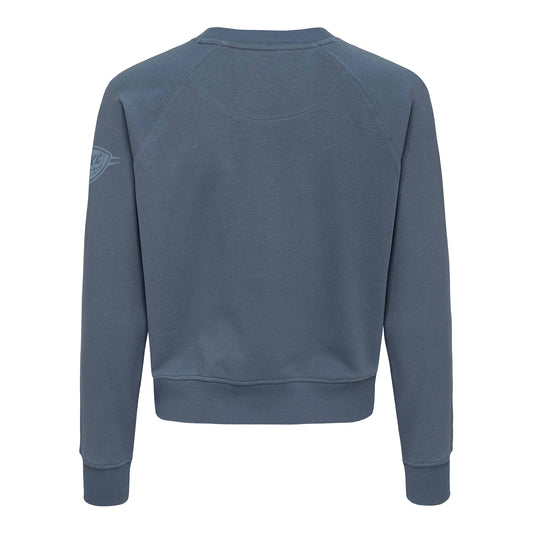 Women's OKC Thunder Sportiqe Ashlyn Luka Crewneck in Blue - Back View