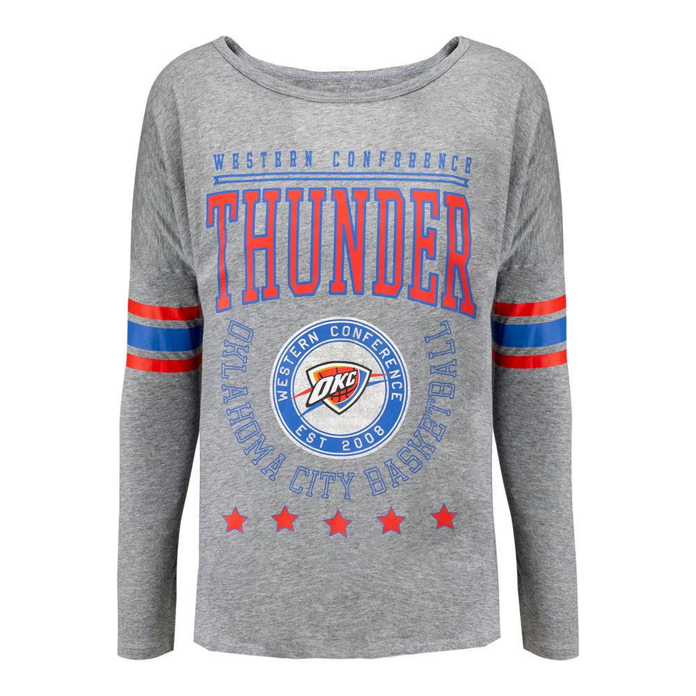 LADIES OKLAHOMA CITY THUNDER 47 BRAND OLYMPUS HEATHERED LONG SLEEVE T-SHIRT