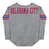 OKC THUNDER LADIES OLYMPUS HEATHERED TEE IN GREY - BACK VIEW