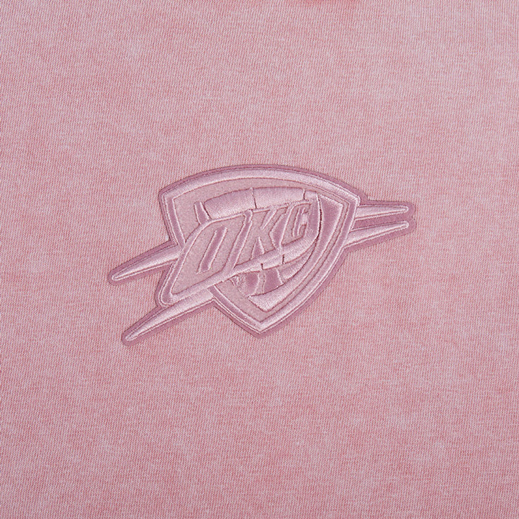 Ladies Oklahoma City Thunder Enzyme Washed T-Shirt in Pink - Chest Detail View