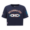 Ladies 2025-26 Oklahoma City Thunder Boxy T-Shirt in Blue - Front View
