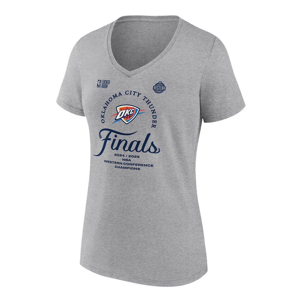 Ladies Oklahoma City Thunder 2025 Western Conference Finals Champions Locker Room T-Shirt