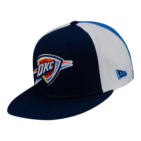 NEW ERA THUNDER Y2K PINWHEEL FITTED HAT IN BLUE & WHITE - ANGLED LEFT SIDE VIEW