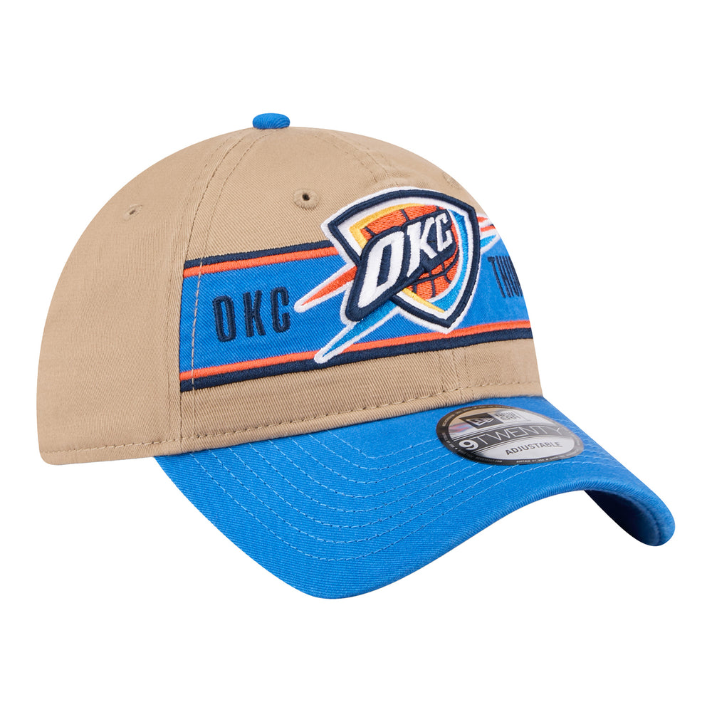 OKLAHOMA CITY THUNDER NEW ERA 2024 NBA DRAFT 920 ADJUSTABLE IN TAN - FRONT RIGHT VIEW