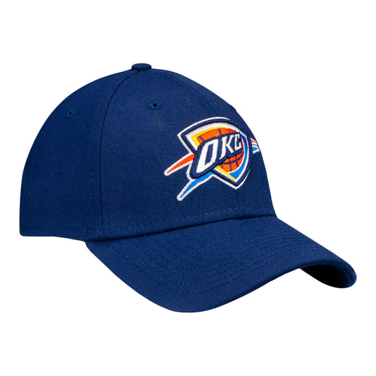 OKC THUNDER NEW ERA SHIELD LOGO 3930 FLEX FIT HAT in Blue - Front Right View