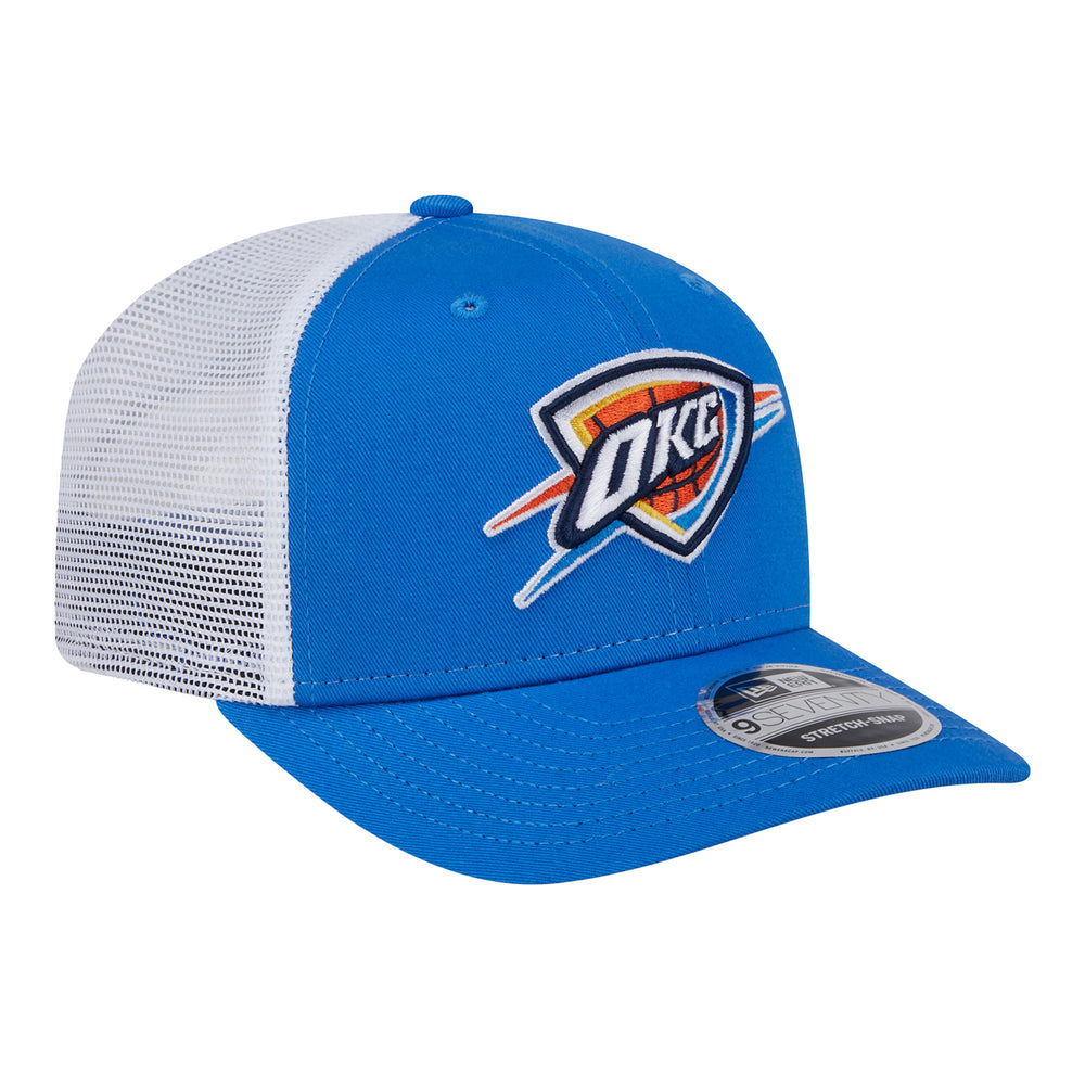 NEW ERA THUNDER SHIELD 970SS TRUCKER HAT in Blue - Front Right View