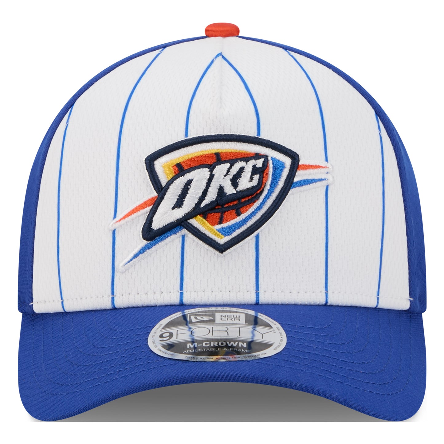 OKC THUNDER NEW ERA 940MC TIP-OFF SNAPBACK in White and Blue - Front View