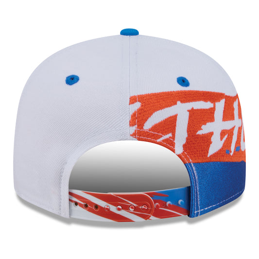 OKC Thunder New Era 9Fifty Swept Snap Hat in White - Back View