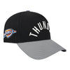 OKC THUNDER PRO STANDARD MODERN ORIGINALS SNAPBACK IN BLACK - FRONT RIGHT VIEW