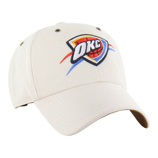OKC Thunder 47 Brand x Carhartt Undyed Clean Up Hat in White - Front Right View