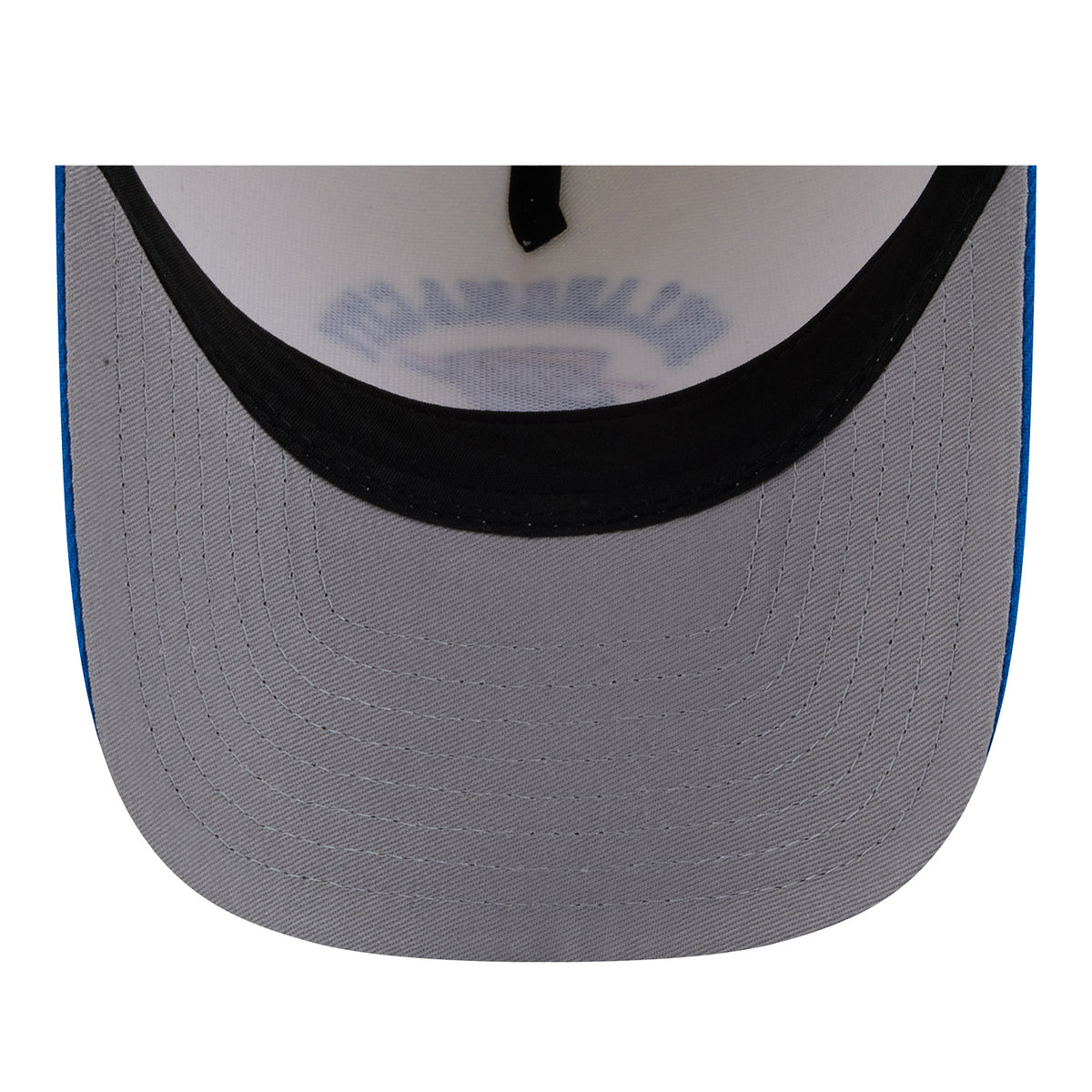 OKC Thunder New Era 9Forty A-Frame Arched Snap Hat in white - Underbrim View