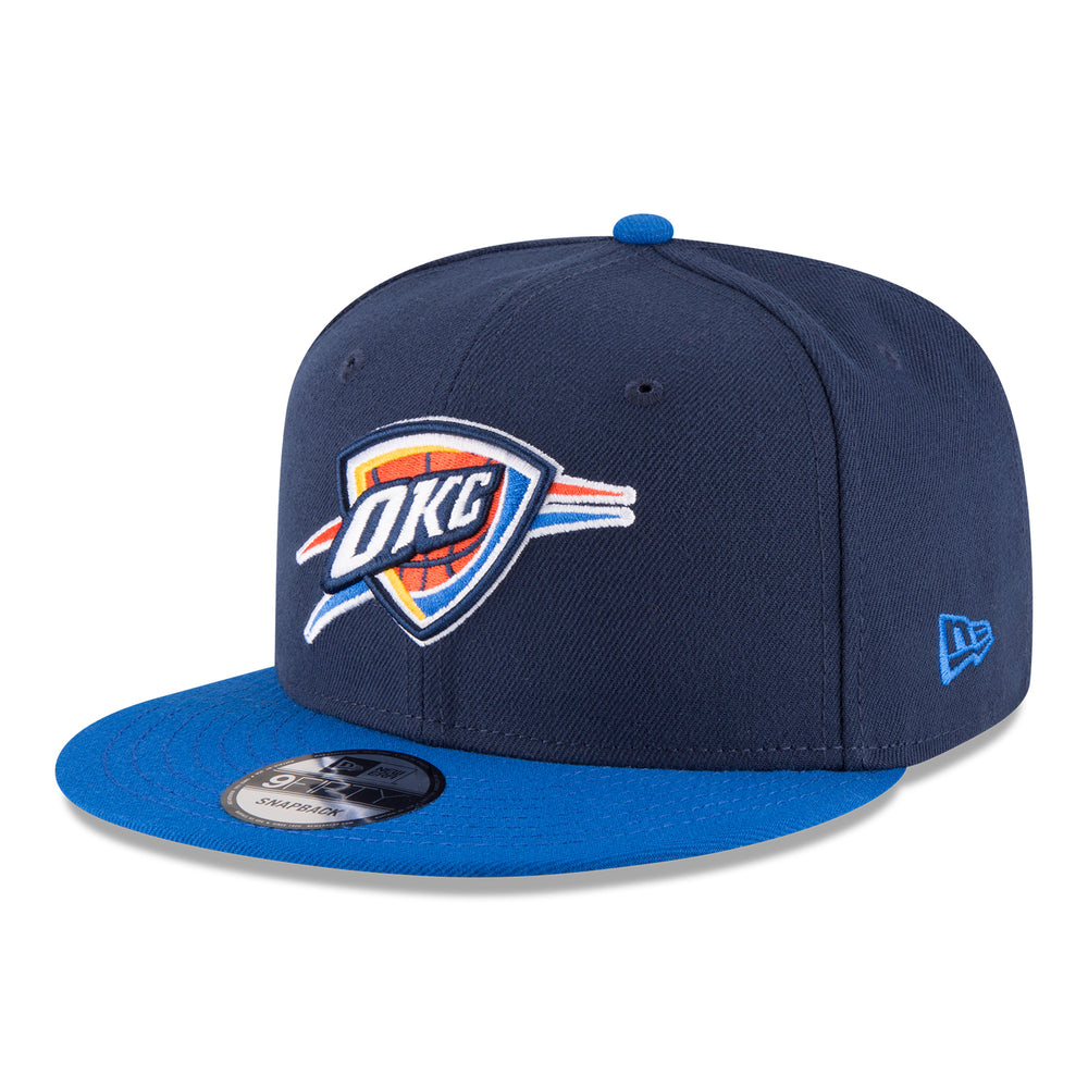 OKC Thunder 2025 NBA Championship 950 Side Patch Snapback in Blue - Front Left View