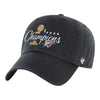 OKC THUNDER 2024-25 CHAMPIONS SCRIPT CLEAN UP HAT in Black - Front Left View