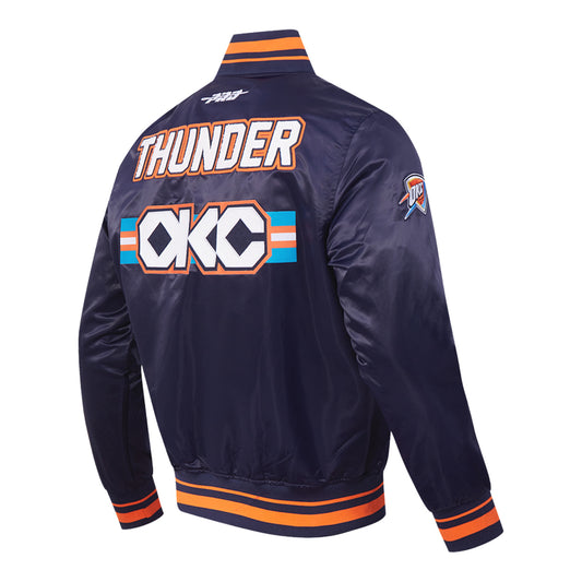 2025-26 CITY EDITION OKC THUNDER PRO STANDARD BOMBER JACKET in Blue - Back View