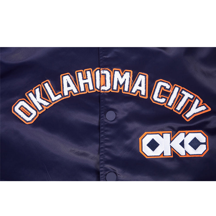 2025-26 CITY EDITION OKC THUNDER PRO STANDARD BOMBER JACKET - Chest Detial View