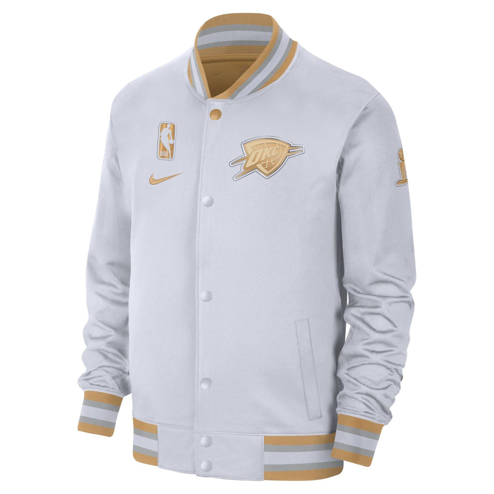 OKC Thunder 2025 Ring Ceremony White Nike Jacket