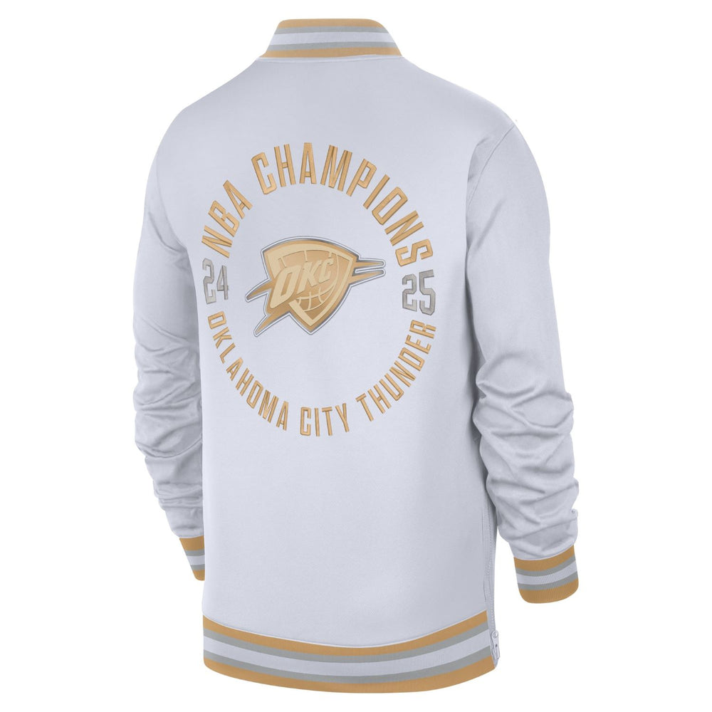 OKC Thunder 2025 Ring Ceremony White Nike Jacket - Back View