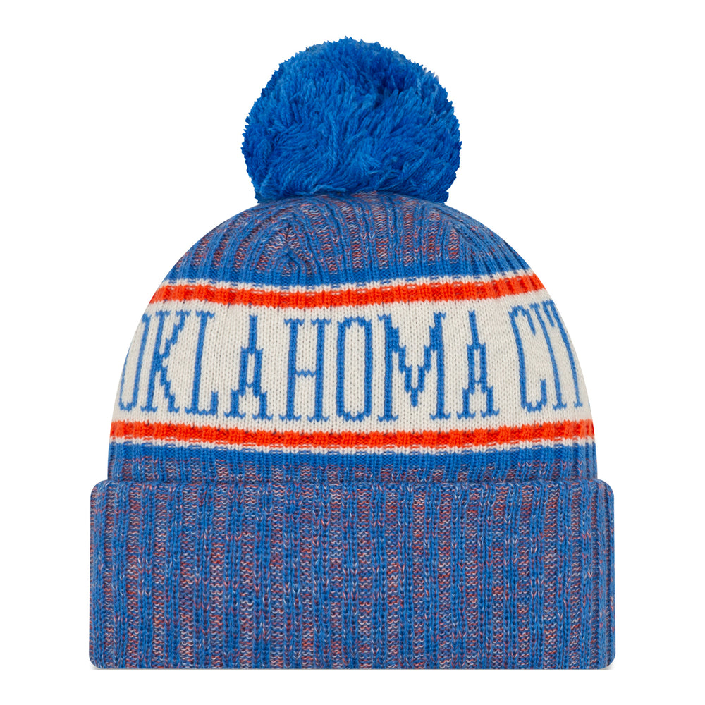 OKC THUNDER NEW ERA CITY STRIPED POM KNIT in Blue - Back View