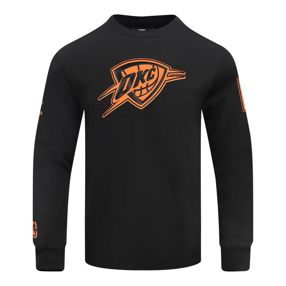 OKC THUNDER PRO STANDARD PEBBLED LEATHER CREWNECK SWEATSHIRT