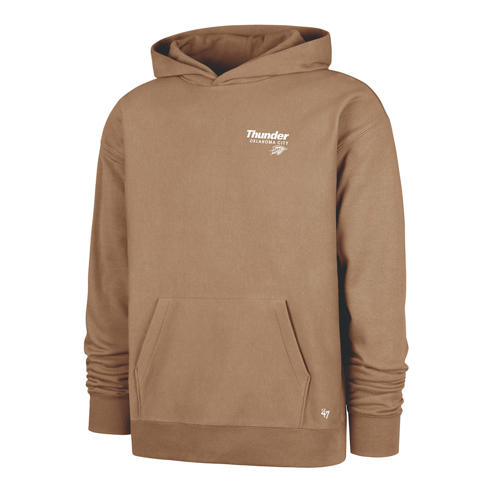 OKC THUNDER 47 BRAND FOUNDATION TRIPLE-DOUBLE HOODIE in Brown - Front View