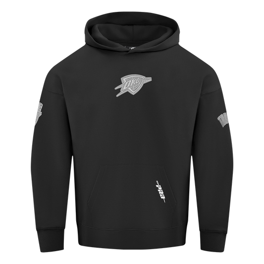 OKC Thunder Pro Standard Tonal Terry Cloth Hoodie in Black - Front View