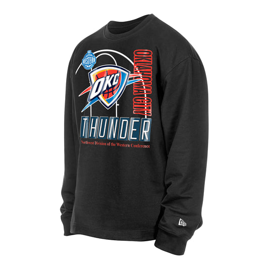 OKC Thunder New Era Action Crewneck in Black - Front View