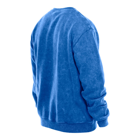 OKC Thunder New Era Washed Crewneck in Blue - Back view